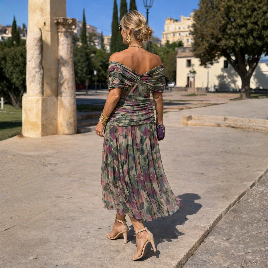 Evangeline | Graceful Chiffon Wrap Evening Dress