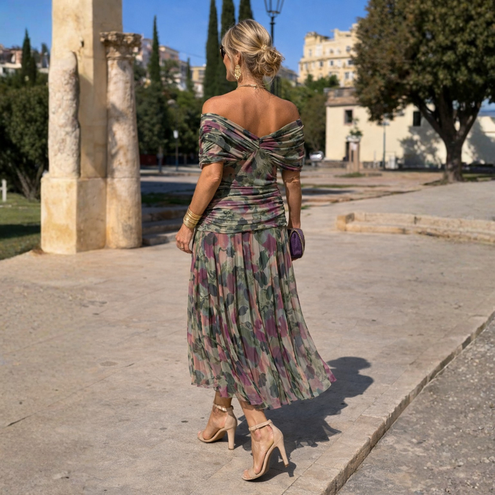 Evangeline | Graceful Chiffon Wrap Evening Dress