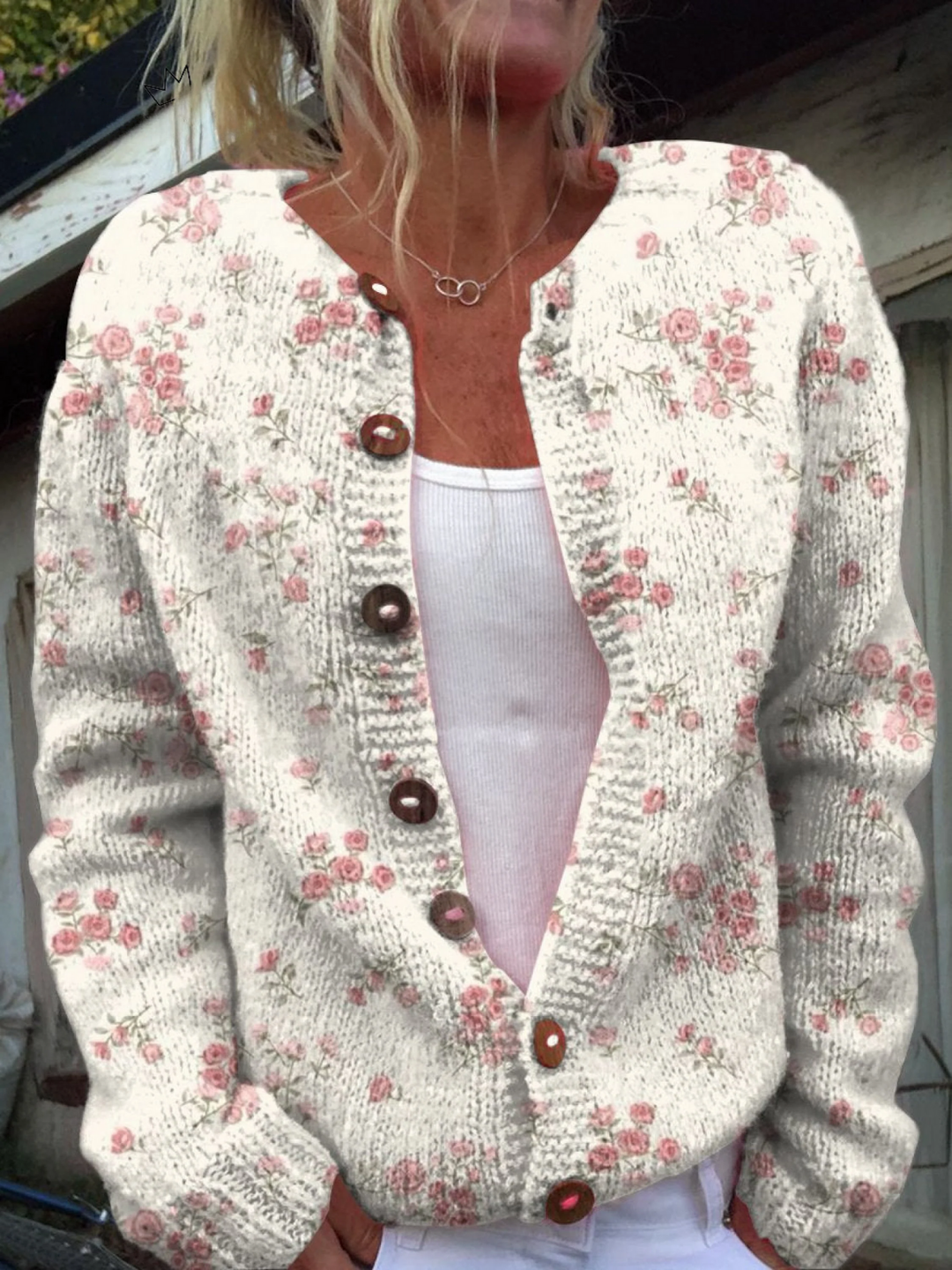 Evanthea™ | Vintage Floral Print Cardigan Sweater