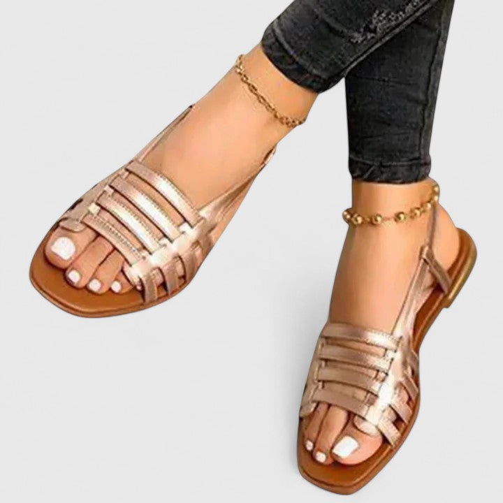 Veronica | Metallic Cage Slingback Sandals