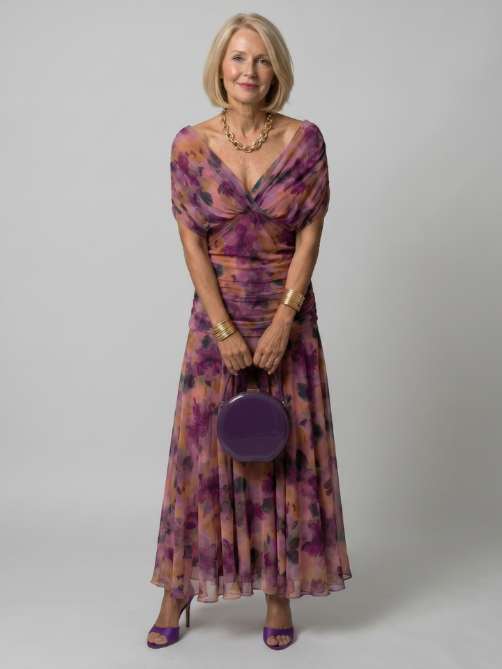 Isabella | Off Shoulder Flow Midi Dress
