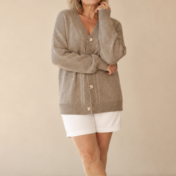 Hensley | V-Neck Button-Front Knit Cardigan
