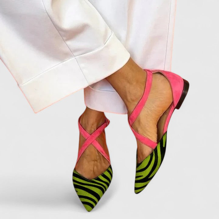 Lauren | Zebra Print Slingback Flats