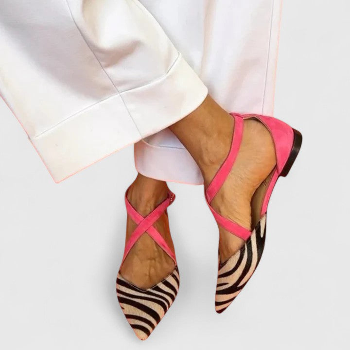 Lauren | Zebra Print Slingback Flats