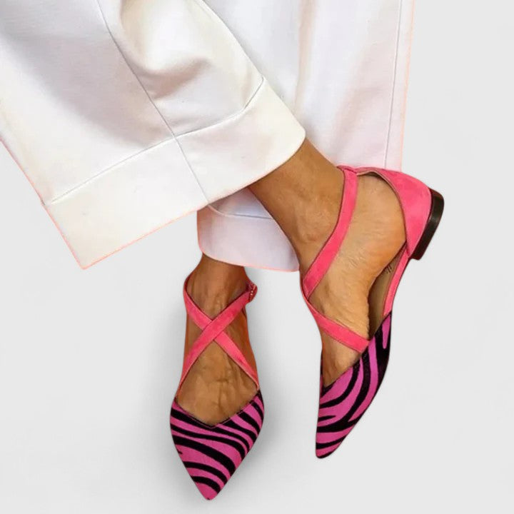 Lauren | Zebra Print Slingback Flats