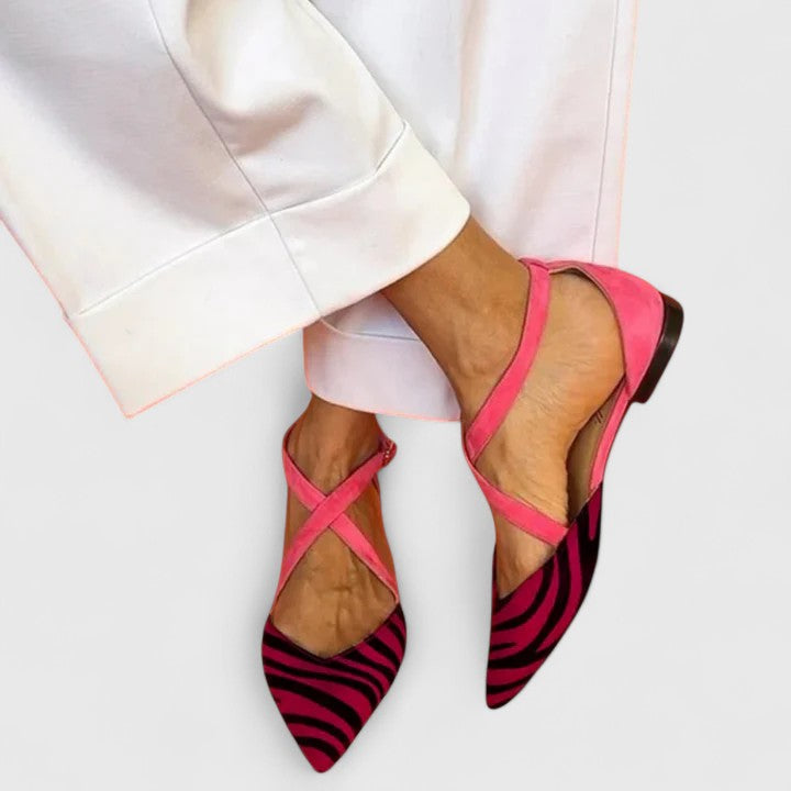 Lauren | Zebra Print Slingback Flats