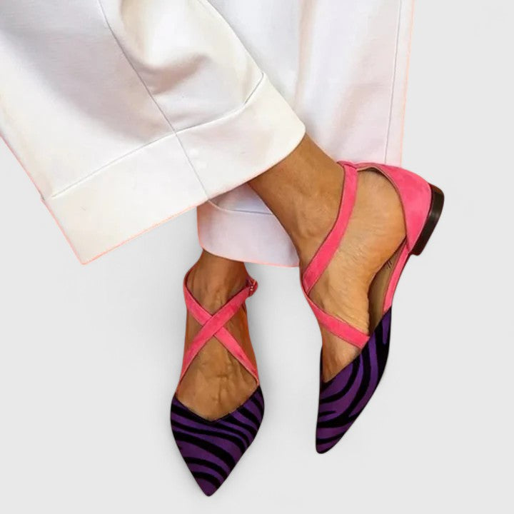 Lauren | Zebra Print Slingback Flats