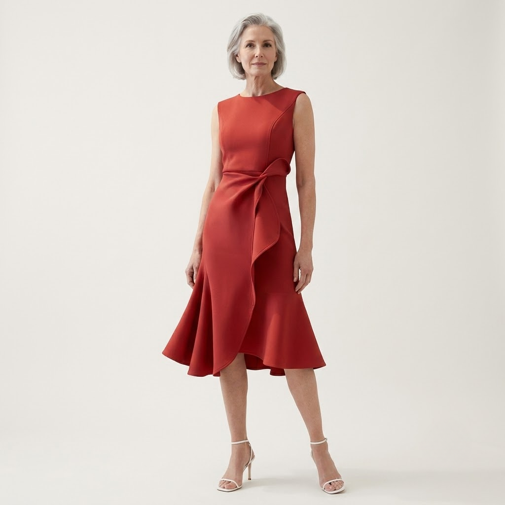 Thea | Sculpted Bow Waist Midi Dress
