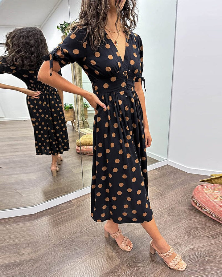 Bellamy™ | Polka Dots V-Neck Dress