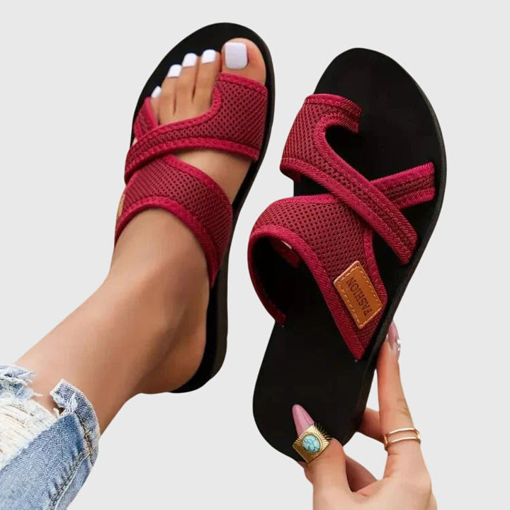 Isabelle | Sporty Cross Strap Slide Sandals