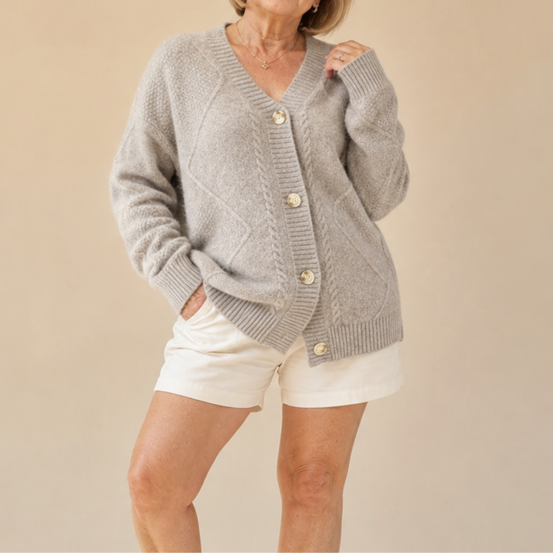 Hensley | V-Neck Button-Front Knit Cardigan