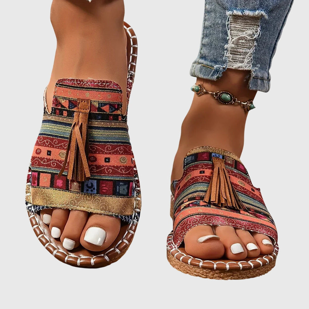 Hadley | Bohemian Tassel Slide Sandals