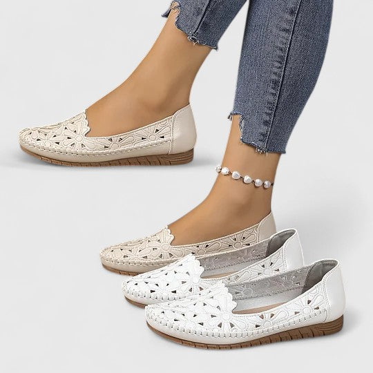 Elora | Floral Cutout Comfort Flats