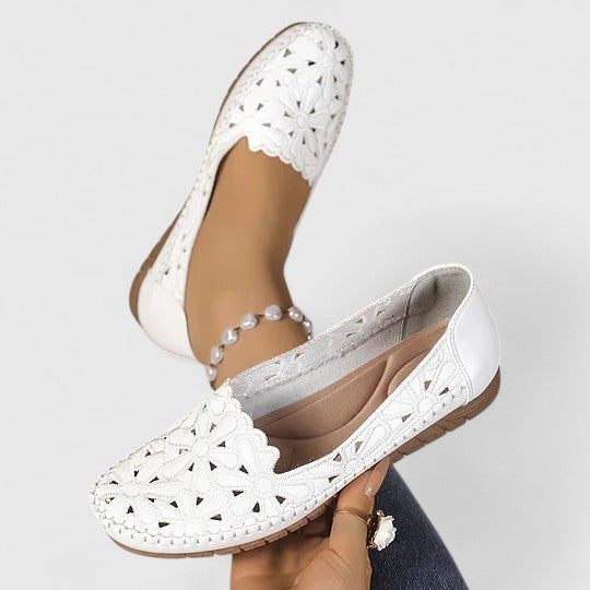 Elora | Floral Cutout Comfort Flats