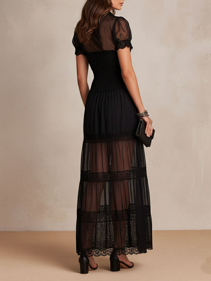 Lauren | Romantic Lace Button Maxi Dress