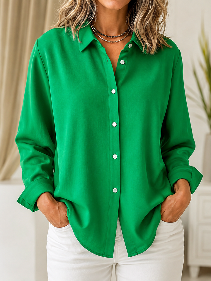 Marguerite™ | Classic Solid Button Front Blouse