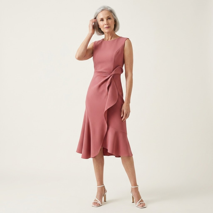 Thea | Sculpted Bow Waist Midi Dress