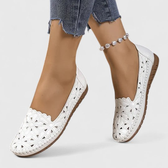 Elora | Floral Cutout Comfort Flats