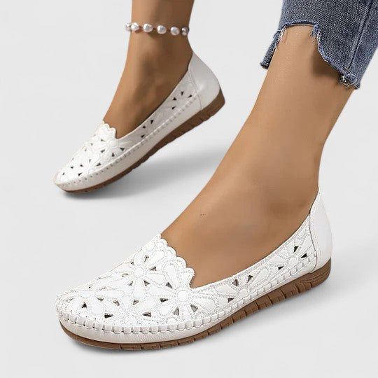 Elora | Floral Cutout Comfort Flats