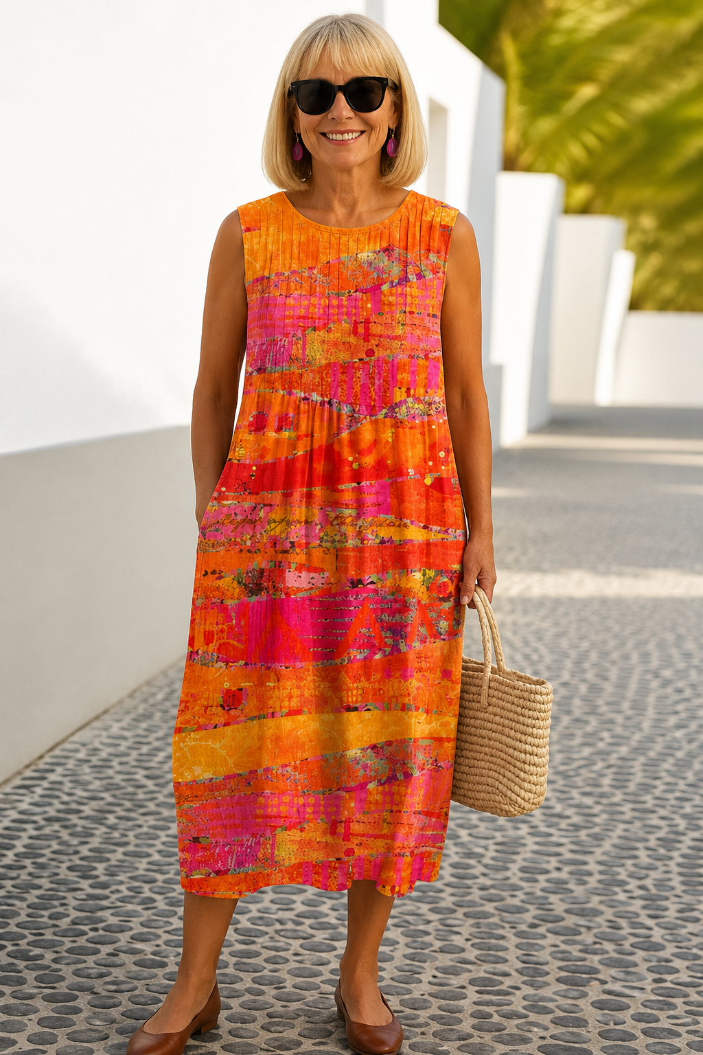 Faye™ Sunset Midi Dress - Embrace the Evening Glow