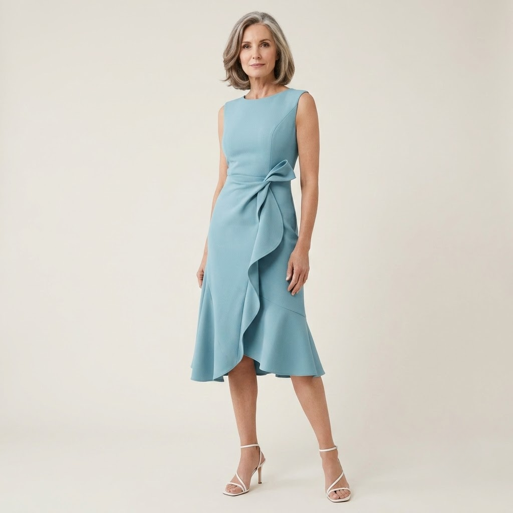 Thea | Sculpted Bow Waist Midi Dress