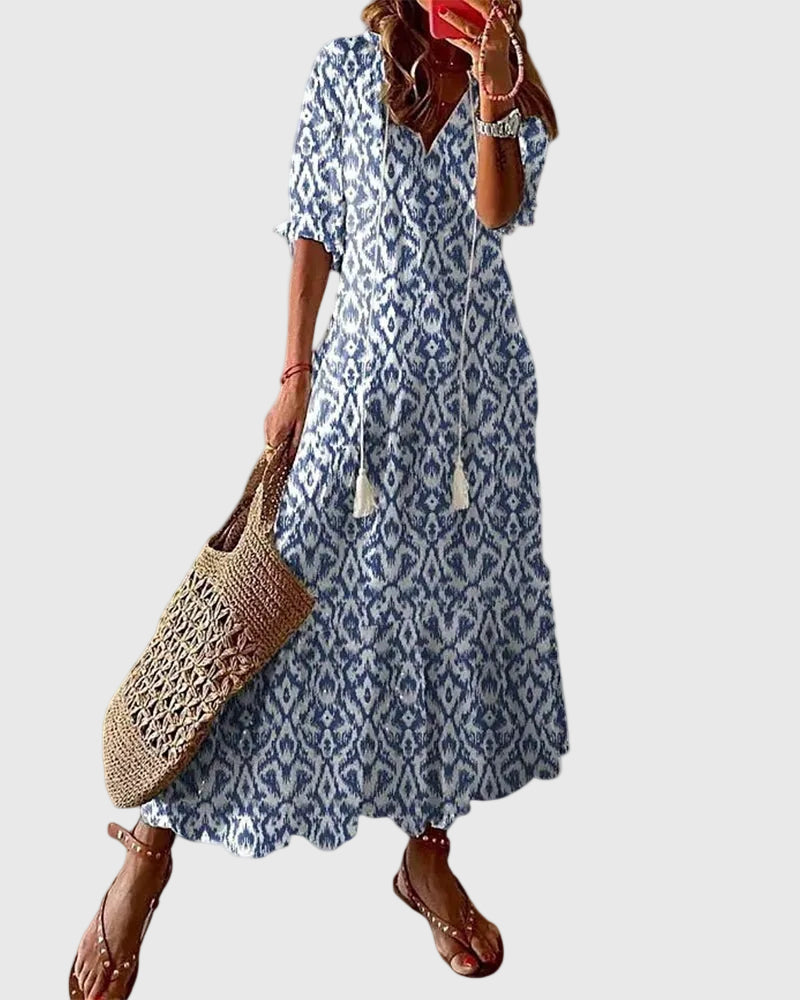 Amalia | Vintage Bohemian Maxi Dress for Summer