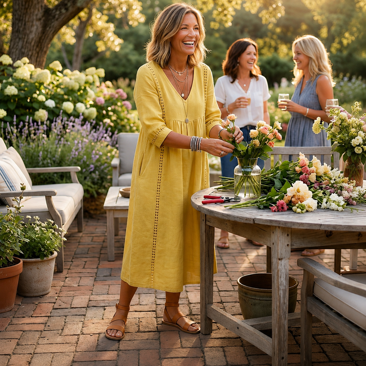 Kaia | Relaxed V-Neck A-Line Midi Dress
