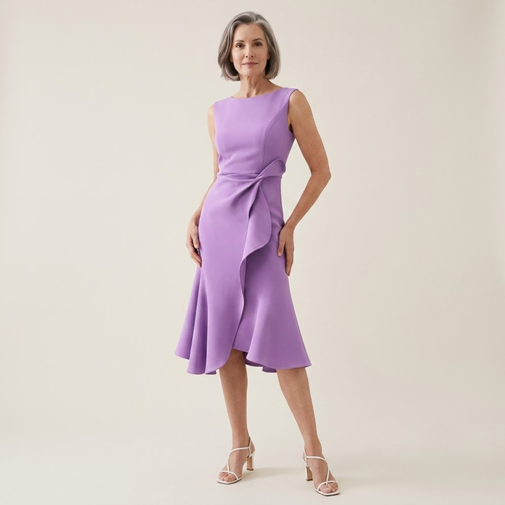 Thea | Sculpted Bow Waist Midi Dress