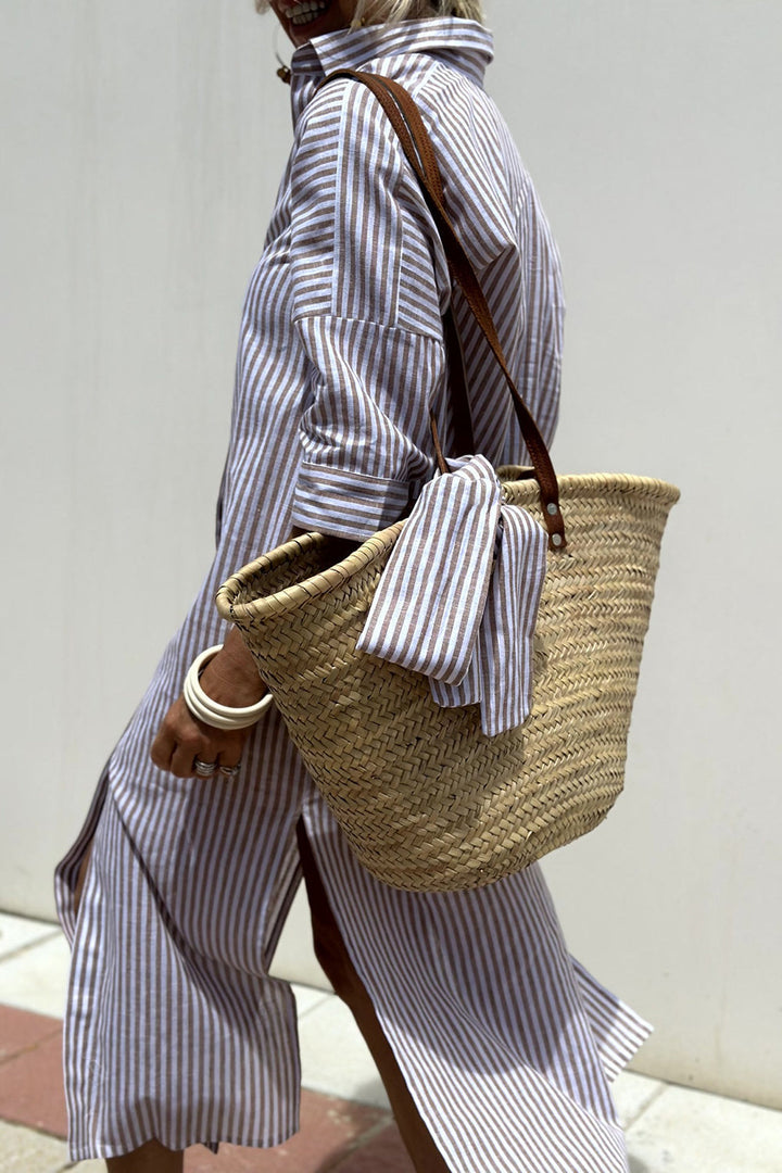 Sophia | Classic Striped Shirt Dress for Effortless Elegance