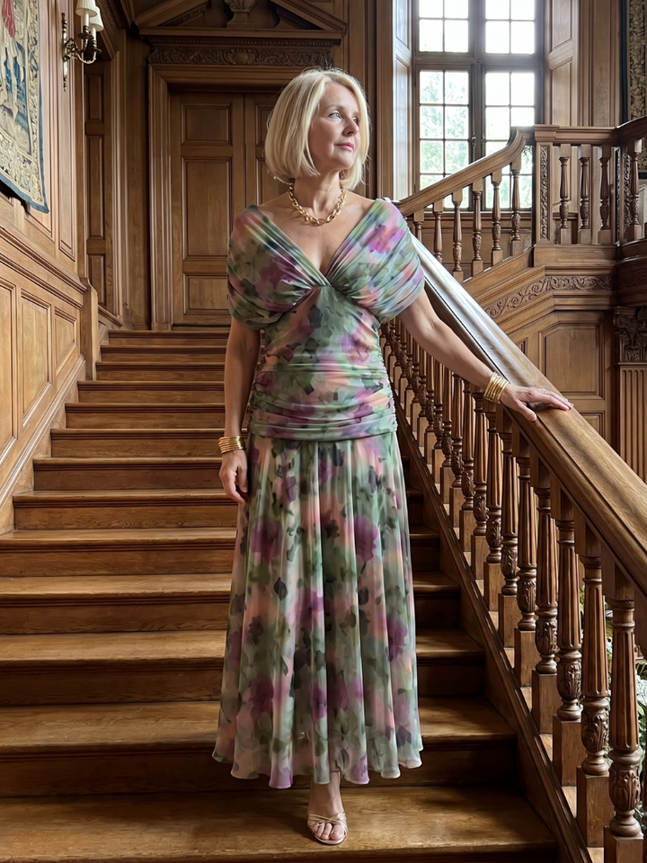 Isabella | Off Shoulder Flow Midi Dress