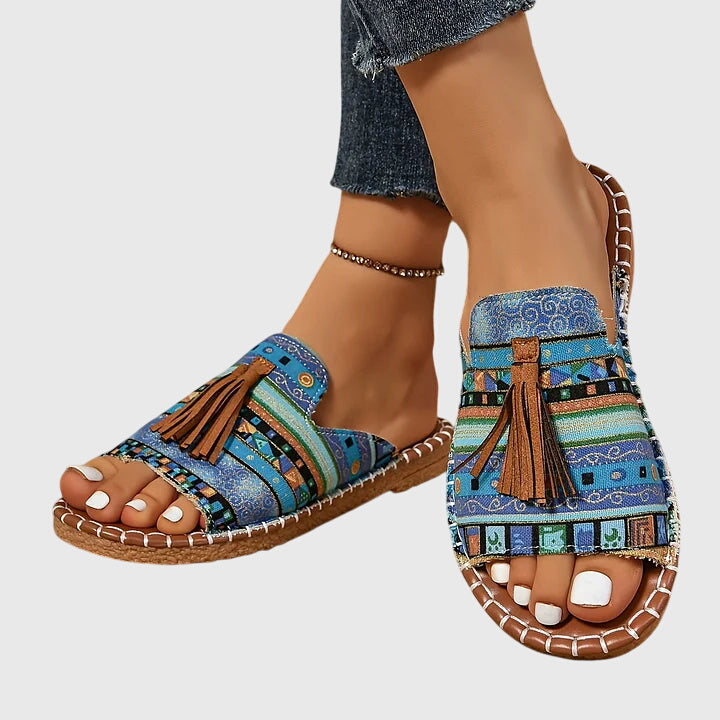 Hadley | Bohemian Tassel Slide Sandals