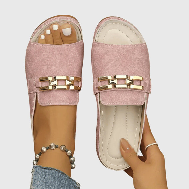 Kaylee | Chain Accent Slide Sandals