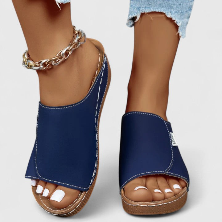 Celestine | Minimalist Wedge Slide Sandals