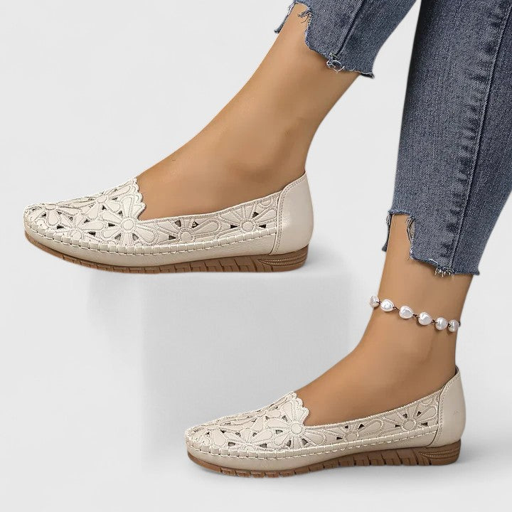 Elora | Floral Cutout Comfort Flats