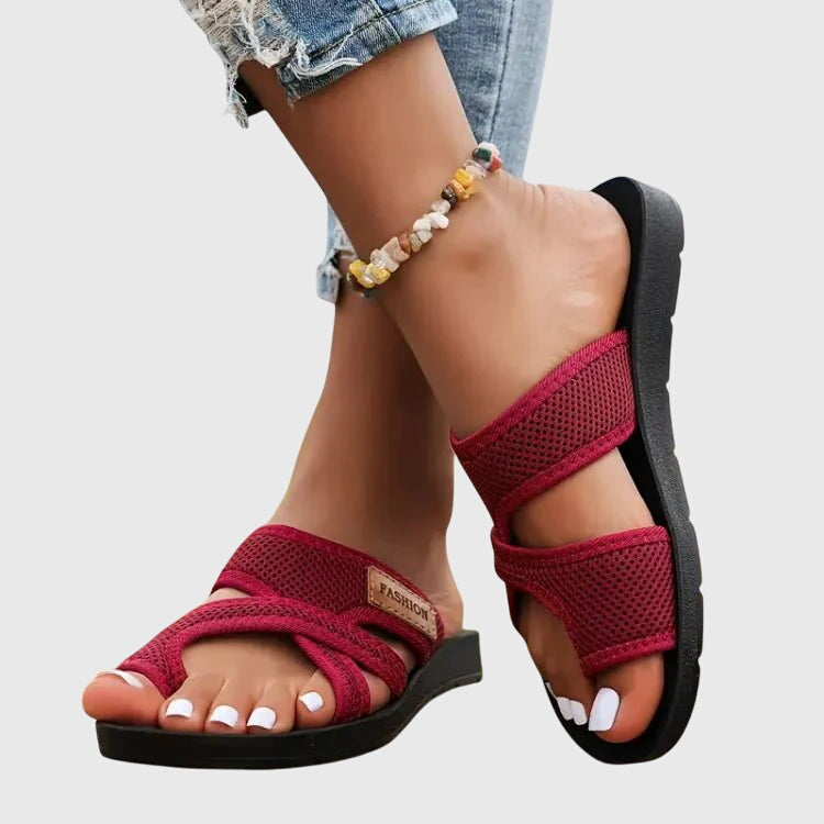 Isabelle | Sporty Cross Strap Slide Sandals