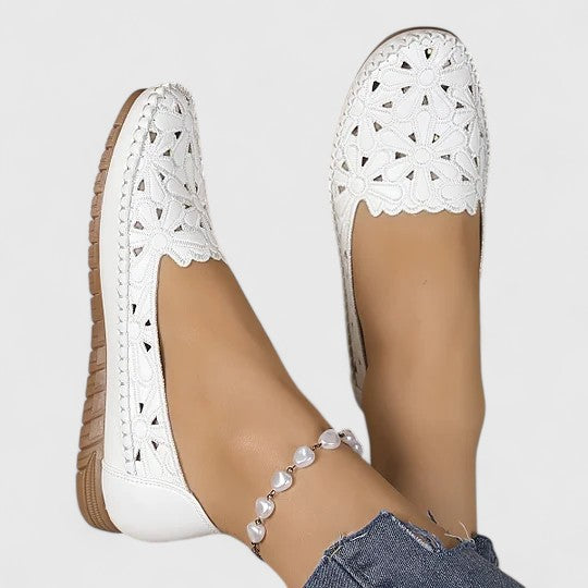 Elora | Floral Cutout Comfort Flats