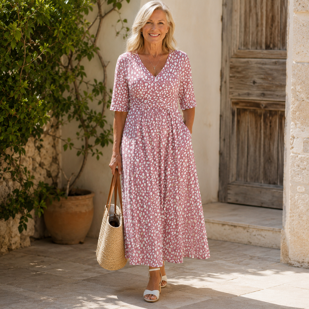 Romy Polka Midi Dress