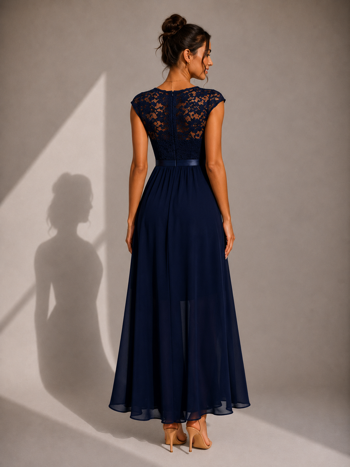 Rosalind | Lace Bodice High-Low Maxi Dress
