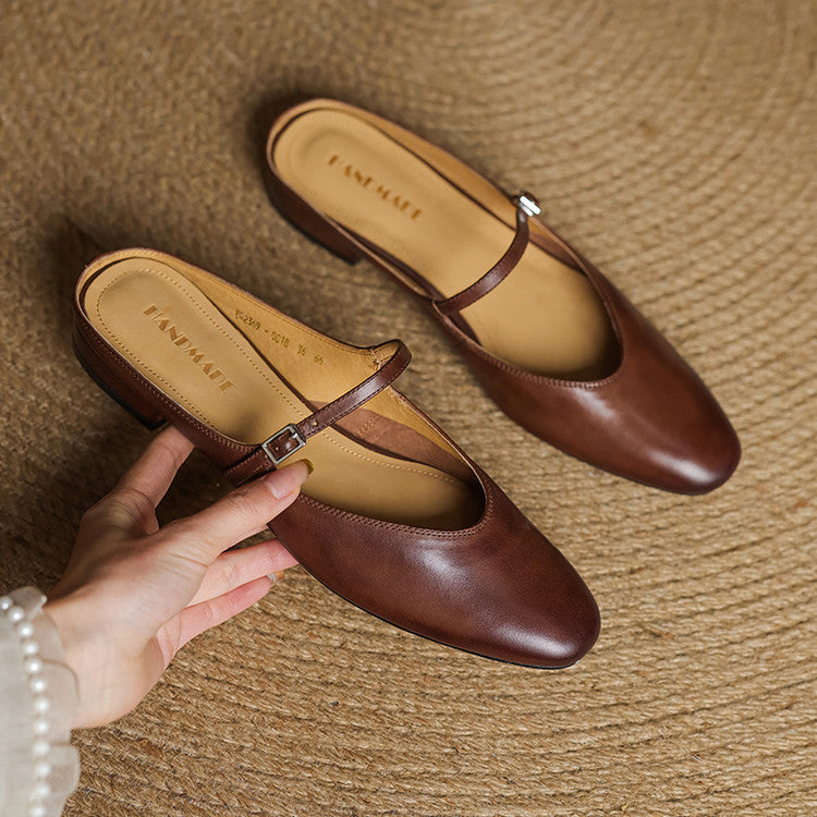 Merisa | Buckled Mary Jane Slip-On Mules