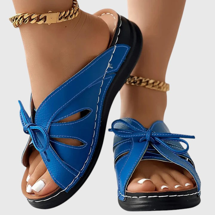 Elise | Bow Accent Comfort Slide Sandals