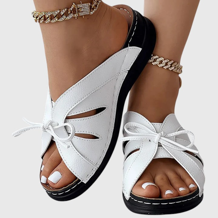 Elise | Bow Accent Comfort Slide Sandals