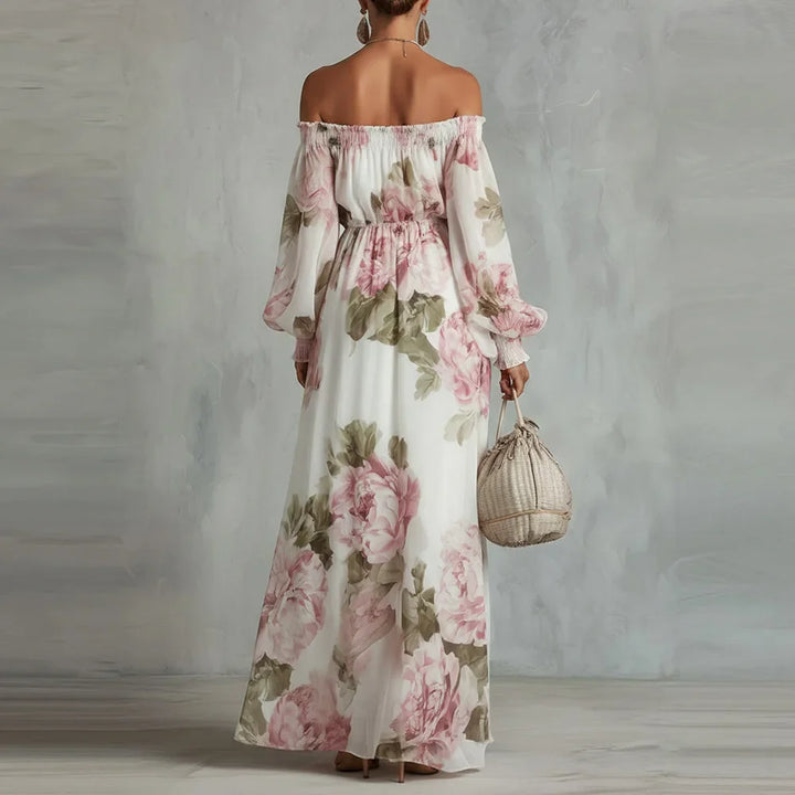 Roselyn | Romantic Floral Off Shoulder Maxi Dress