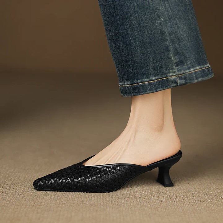 Olivia | Pointed-Toe Cutout Detail Mules