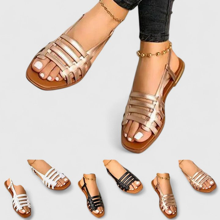 Veronica | Metallic Cage Slingback Sandals