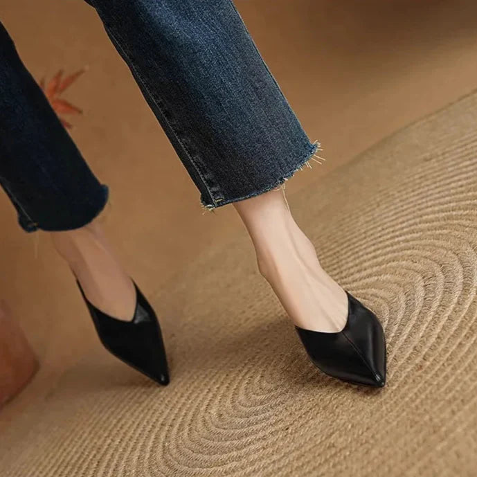 Eneva | Pointed-Toe Minimalist Slip-On Mules
