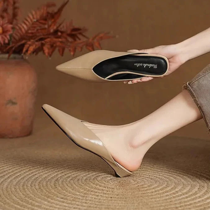 Eneva | Pointed-Toe Minimalist Slip-On Mules