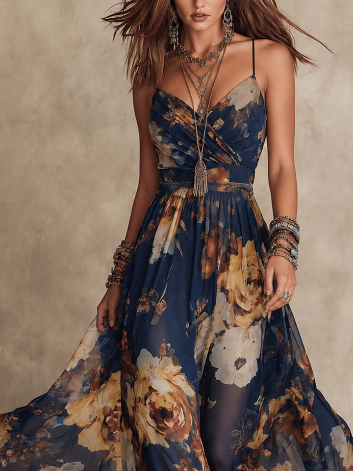 Ilaria™ | Painterly Floral Maxi Dress