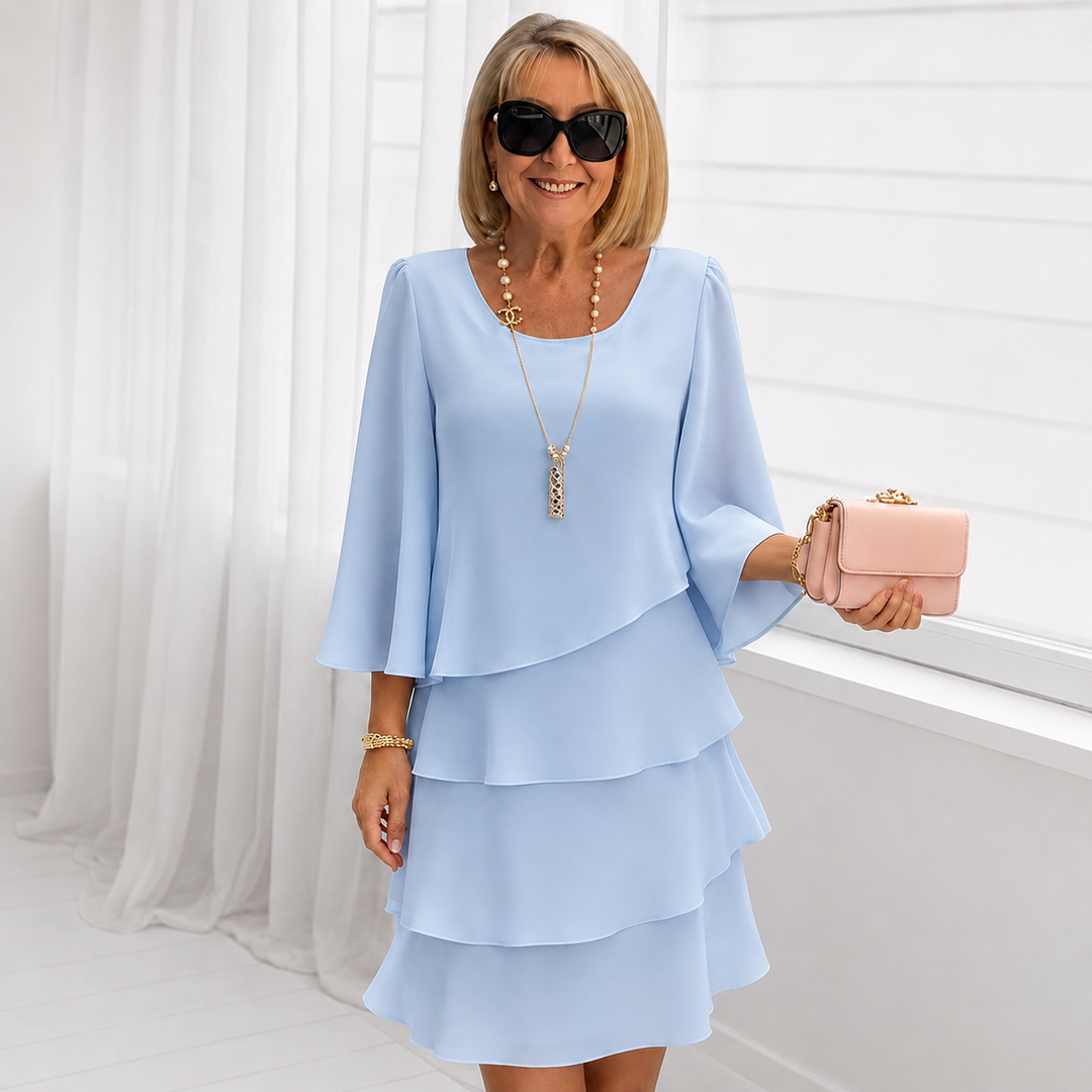 Catherine | Elegant Comfort Ruffle Dress