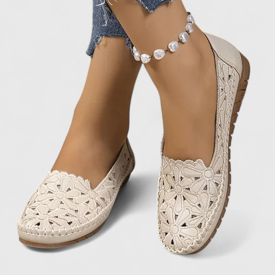 Elora | Floral Cutout Comfort Flats