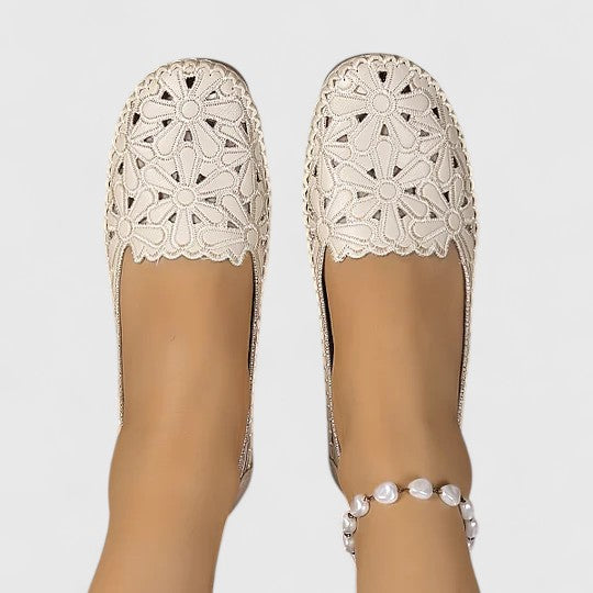Elora | Floral Cutout Comfort Flats